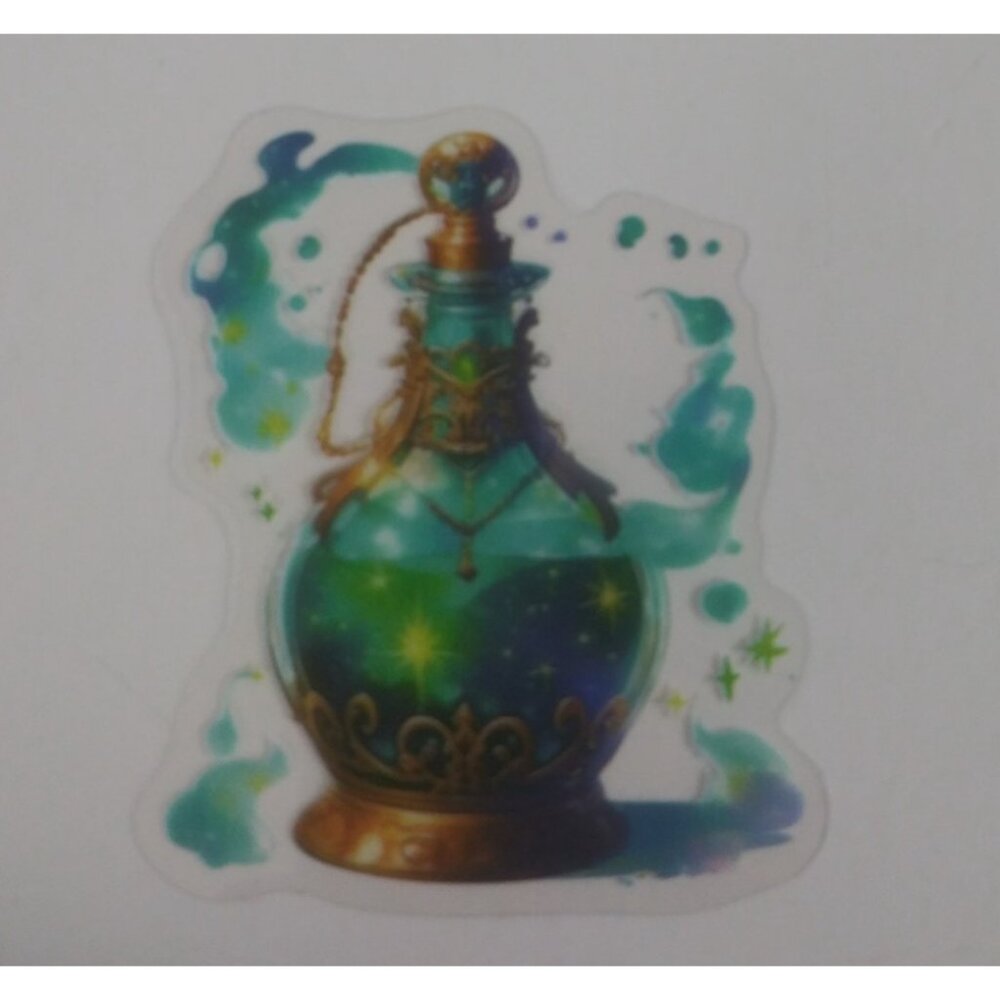 10/$10 Smokey Bottle Of Green Potion Transparent Sticker 2.38" x 2" (AF)